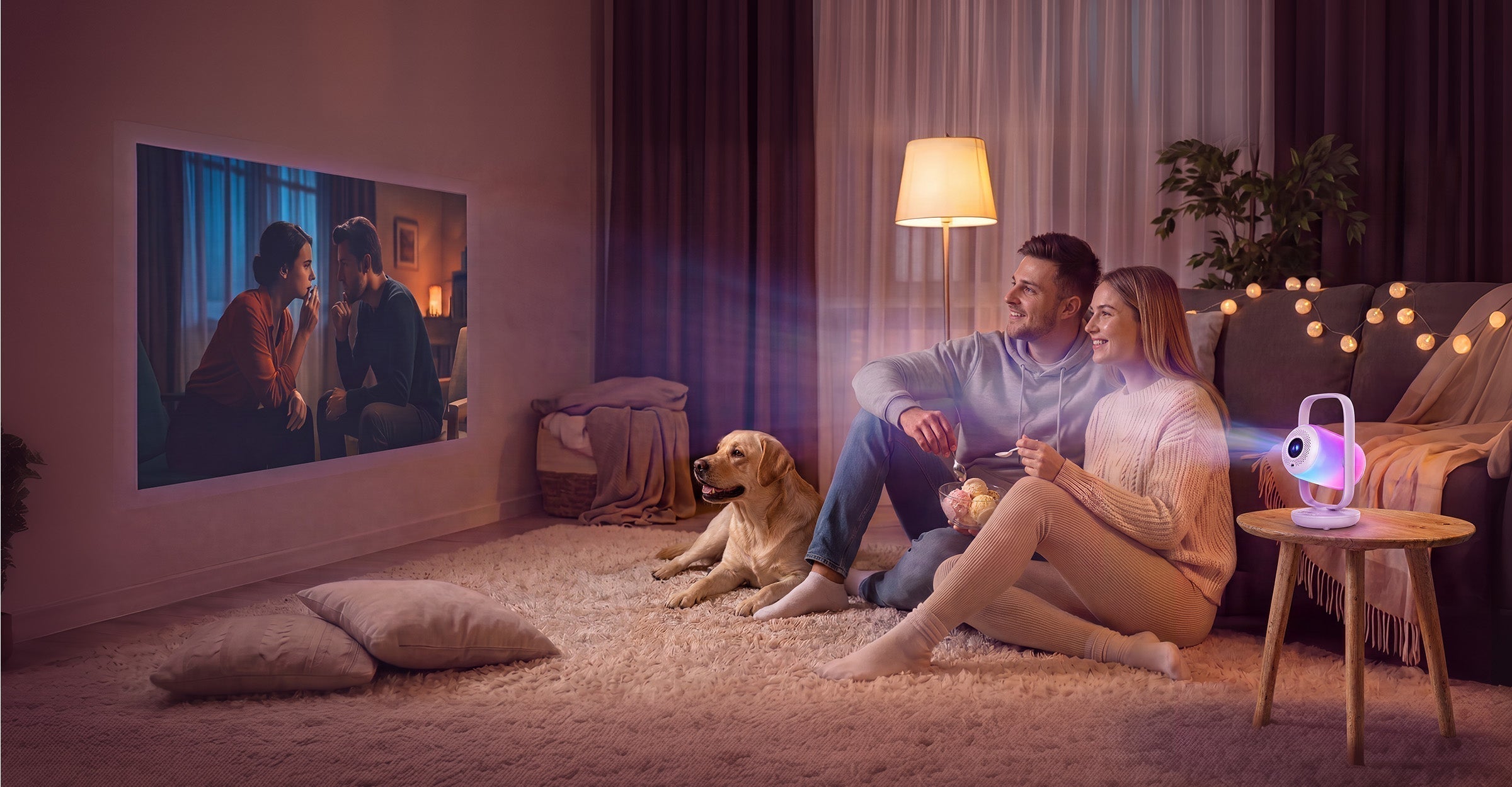 ETOE Starfish 2: 1080P Smart Bedroom Ceiling Projector with Google TV