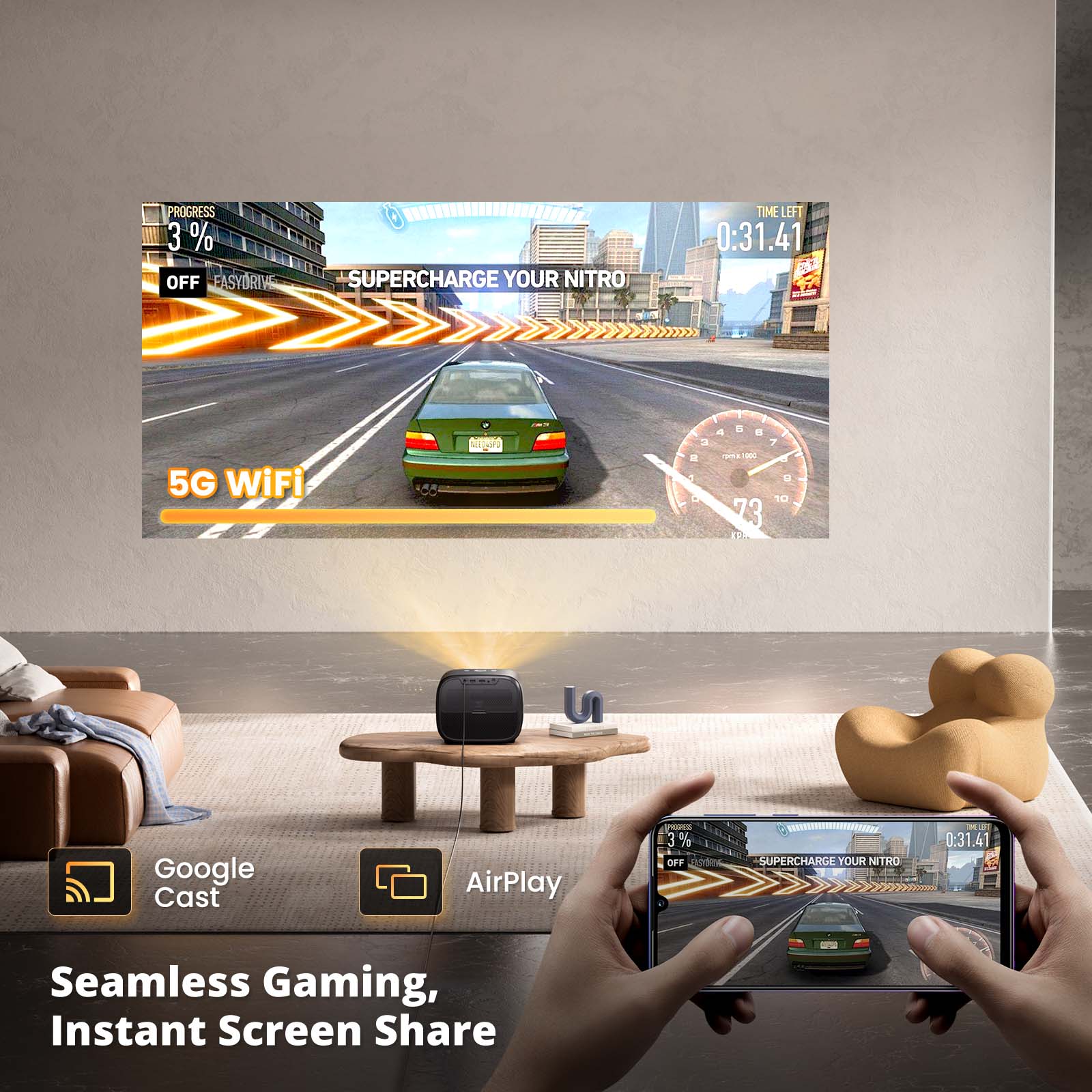 ETOE E3 Pro 2025丨Google TV 1080P Smart Projector