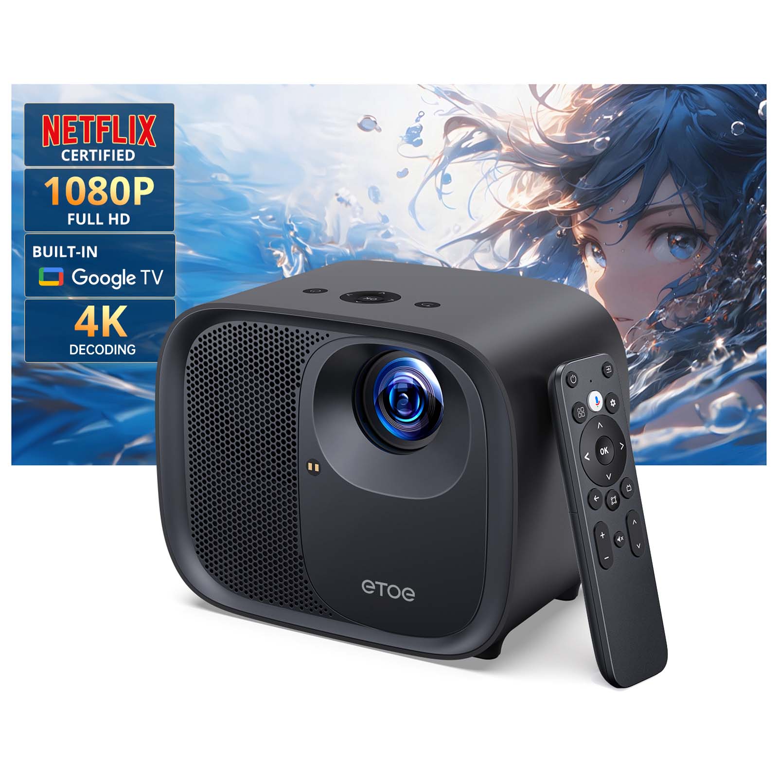 ETOE E3 Pro 2025丨Google TV 1080P Smart Projector