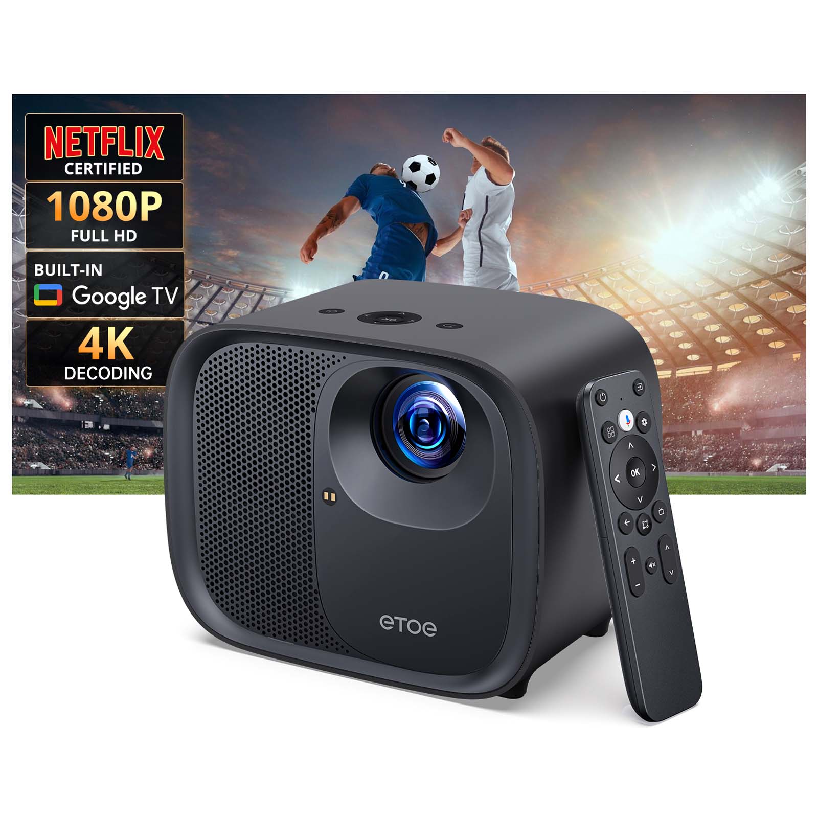 ETOE E3 Pro 2025丨Google TV Proyector Inteligente 1080P