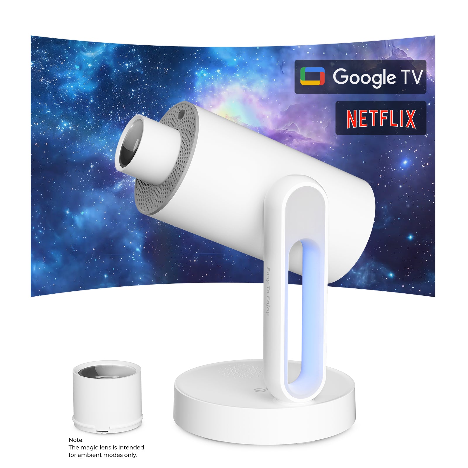 ETOE Starfish Plus丨Proiettore Google TV 1080P con luce da comodino