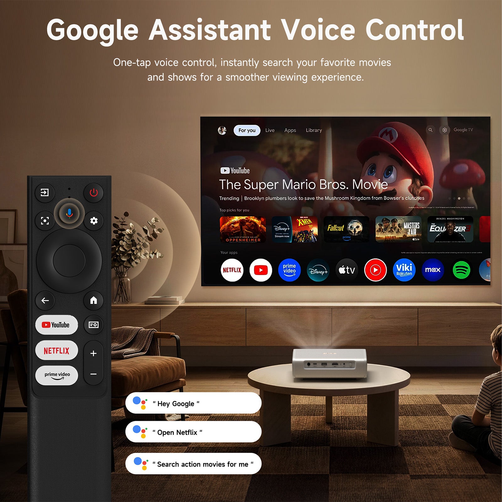 ETOE Dolphin 2丨Google TV Portable RGB Laser Projector with Built-in Battery