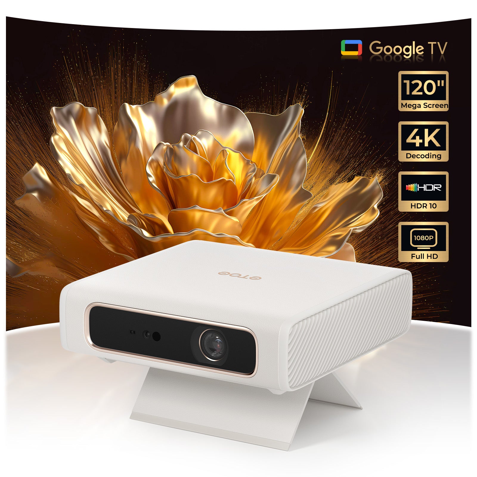 ETOE Dolphin 2丨Google TV Portable RGB Laser Projector with Built-in Battery