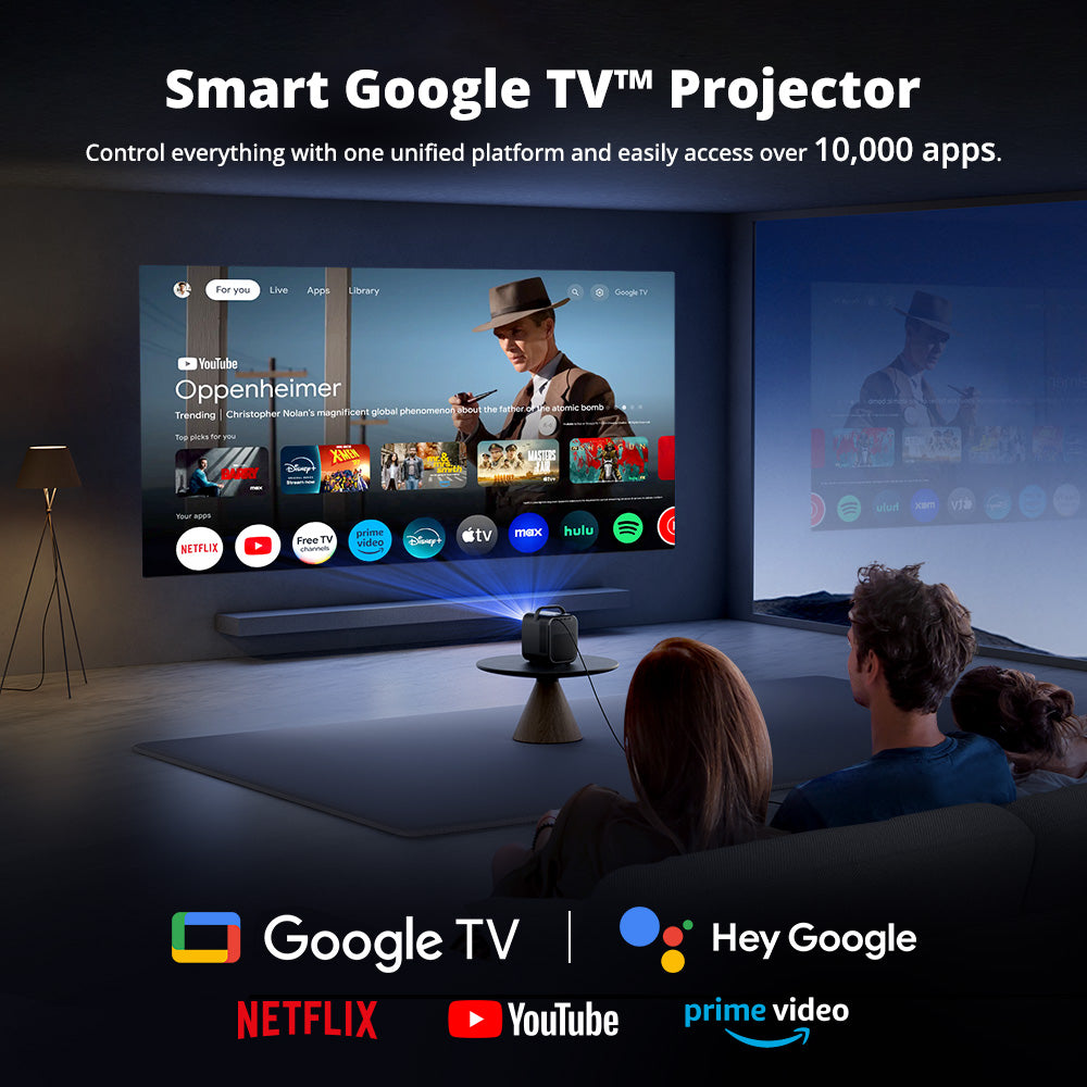 Proyector de cine en casa ETOE Seal Pro 2025 con Google TV y Netflix