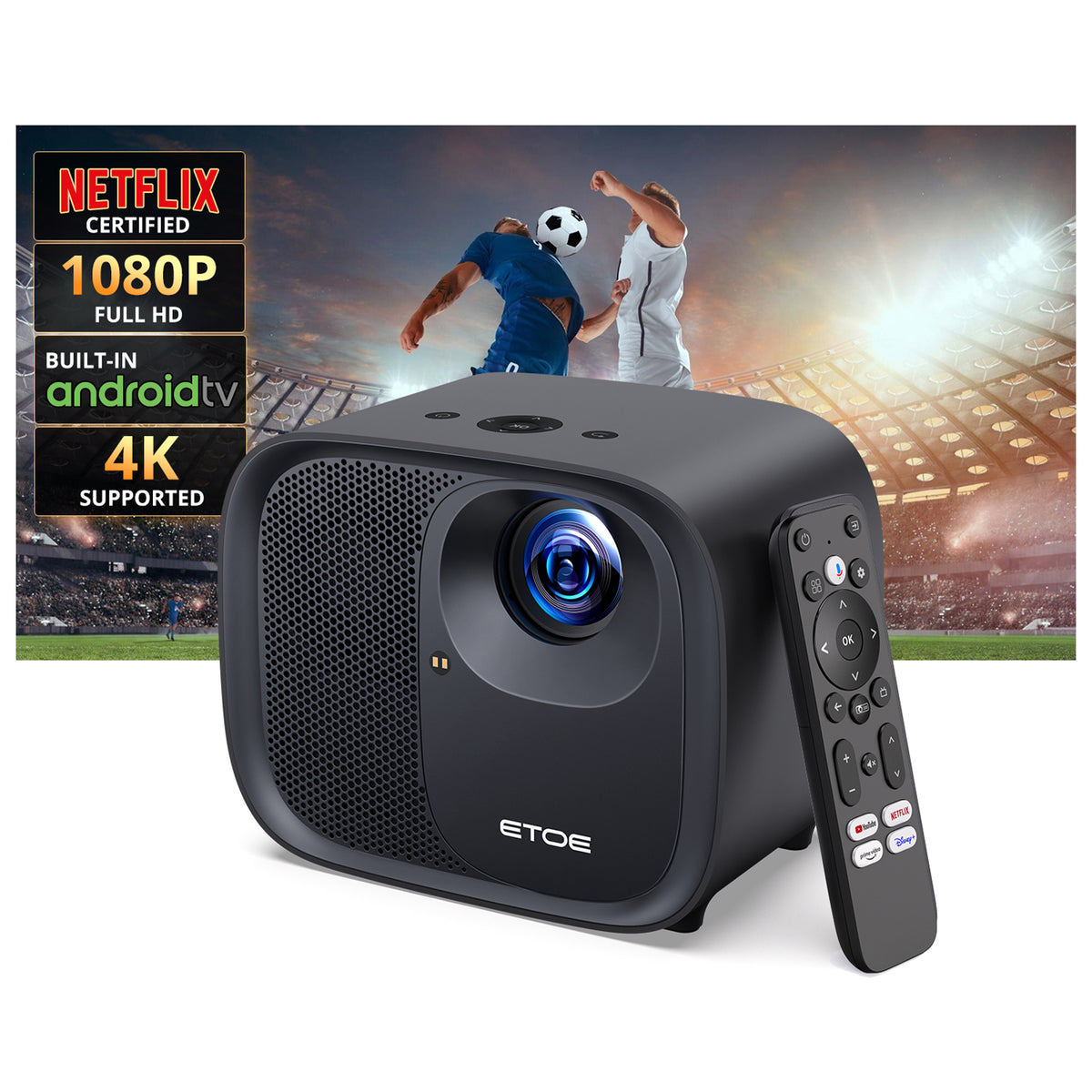 Etoe ETOE E3 Pro丨Android TV 1080P Home Projector