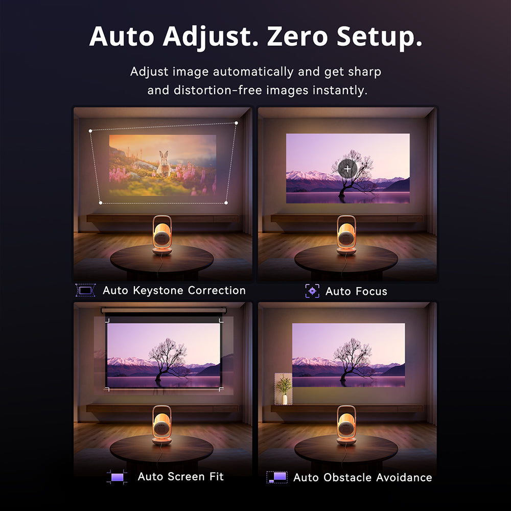 ETOE Starfish 2 Google TV 1080P projector with smart ambient lighting and adjustable tilt design.
