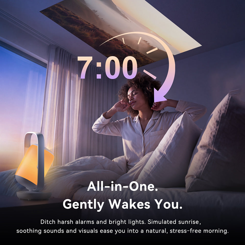 ETOE Starfish 2 Google TV 1080P projector with smart ambient lighting and adjustable tilt design.