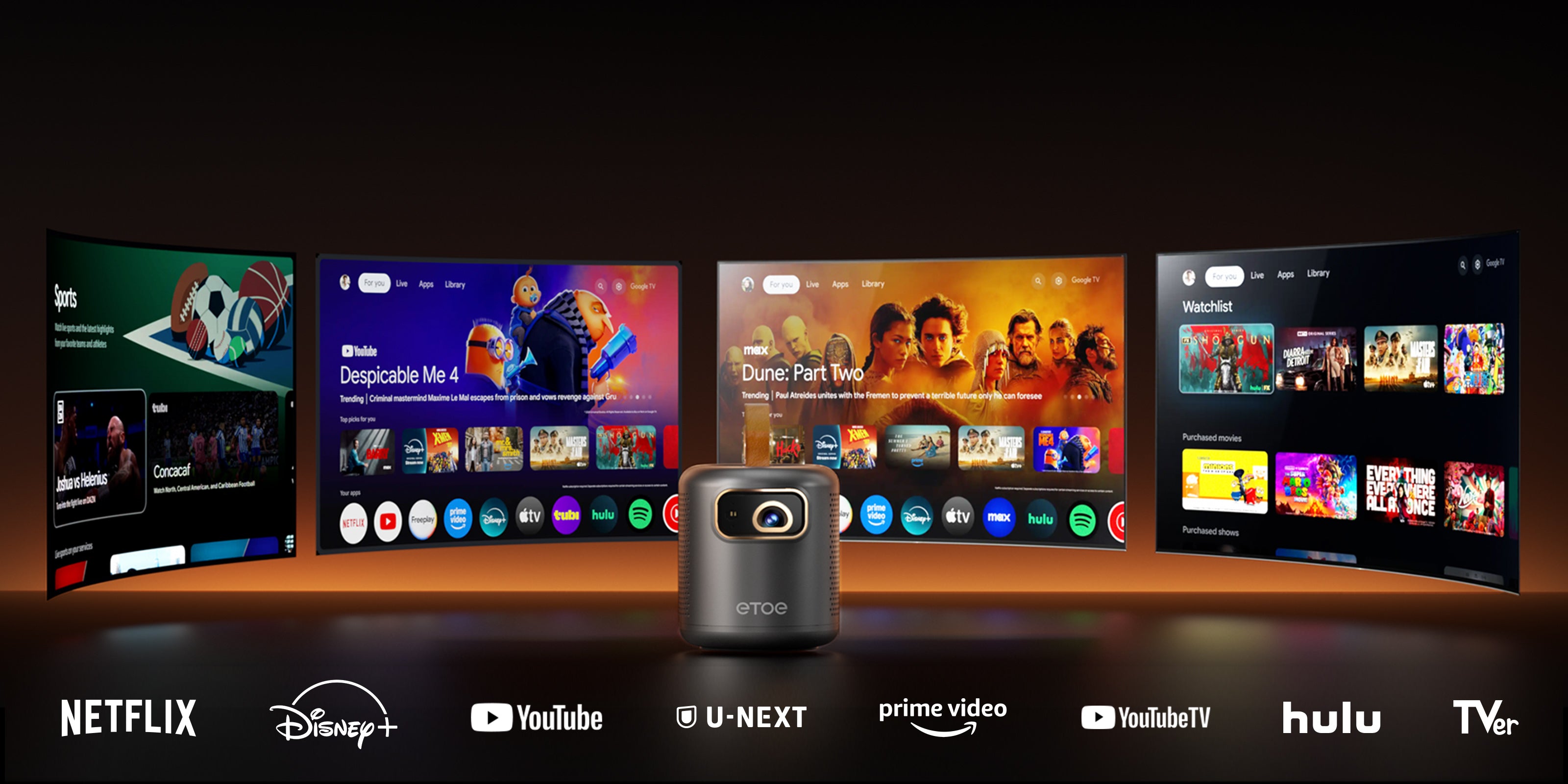 ETOE Dolphin Google TV Projector