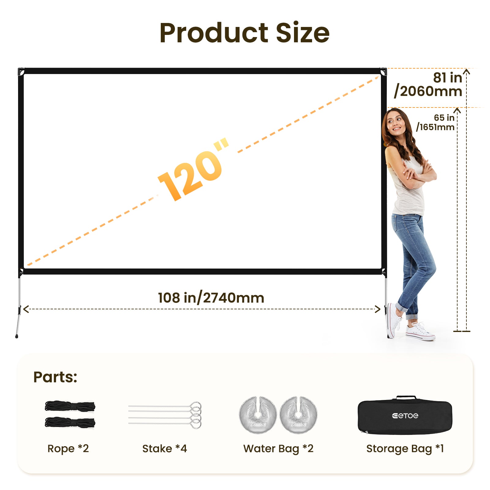 ETOE Projection Screen 120inch