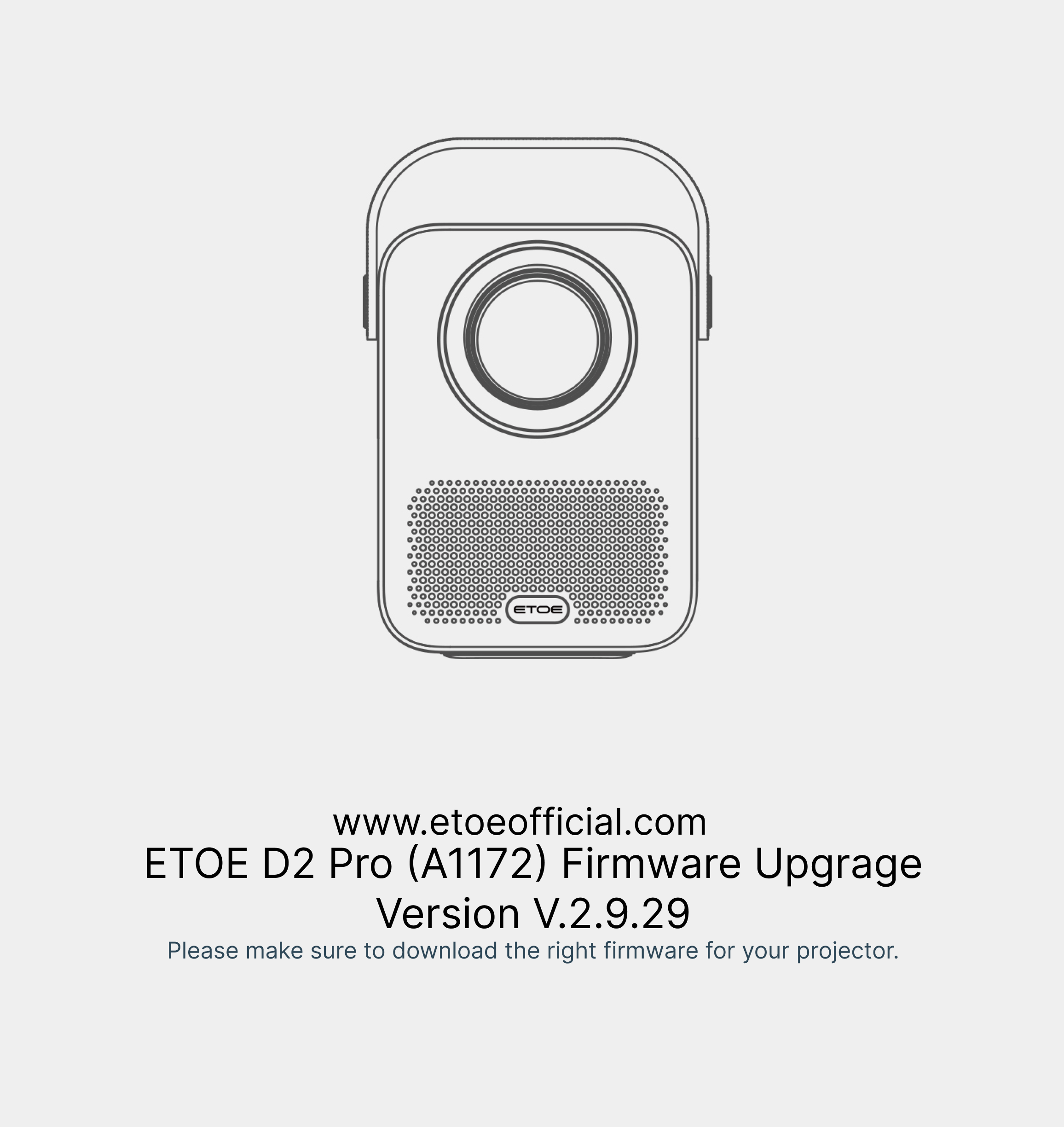 Aggiornamento firmware ETOE D2 Pro